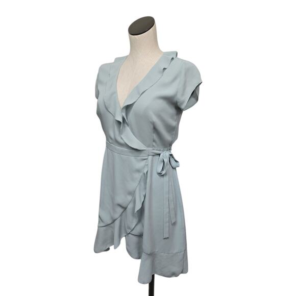 Aritzia Sunday Best Ruffle Wrap Dress Womens Size 0 Chiffon Lightweight‎ Pastel - Picture 7 of 8